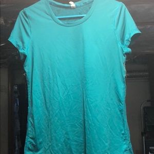 Teal Under Armour workout tee